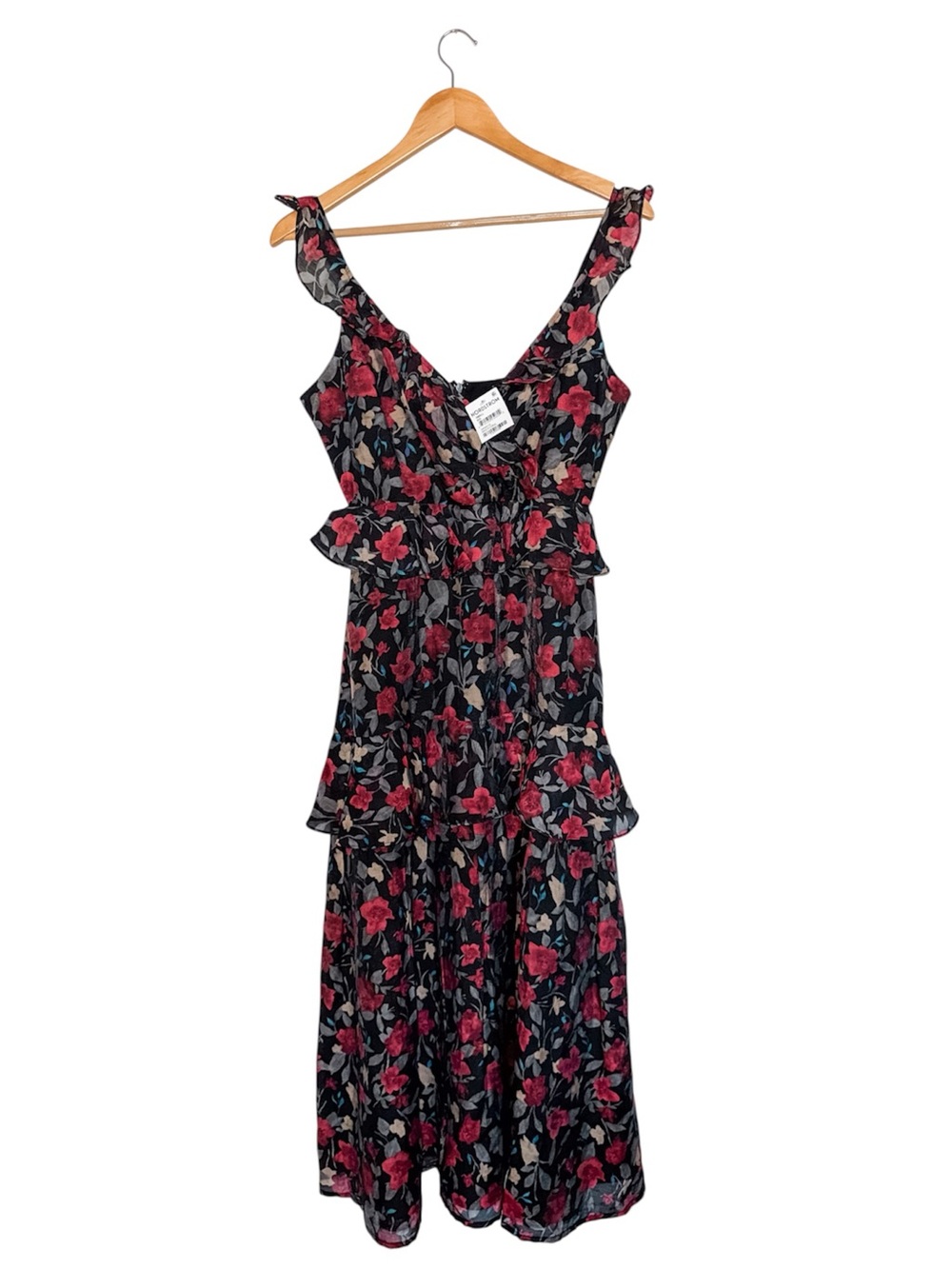 New Arose Studio Forever Print Sleeveless Maxi Dress Small RED FLORAL
